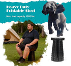 Spisces Upgraded Collapsible Stool with Cushion, 1000 lbs Capacity & 19.7-in High, Wider & Taller Heavy Duty Portable Telescoping Foldable Seat for Adults Camping, Travel, Music Festivals, Outdoors