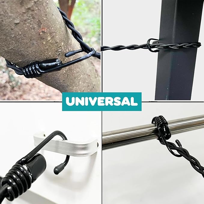 Universal Tri-Braided Cord Drying Clothesline, Retractable Portable Clothesline for Travelling or Camping. Laundry Drying Clothesline with Non-Slip Hook Clips for Indoor and Outdoor use