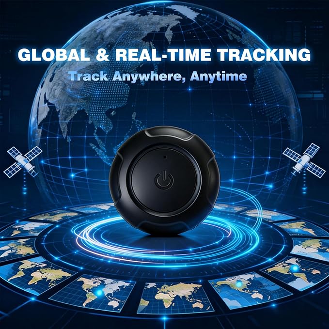 GPS Tracker for Vehicles,Car GPS Tracker Portable Real Time Magnetic GPS Tracking Device, Full Global Coverage Location Tracker for Car,kids,dogs,Trucks/Person. No Subscription Required/No Monthly Fee