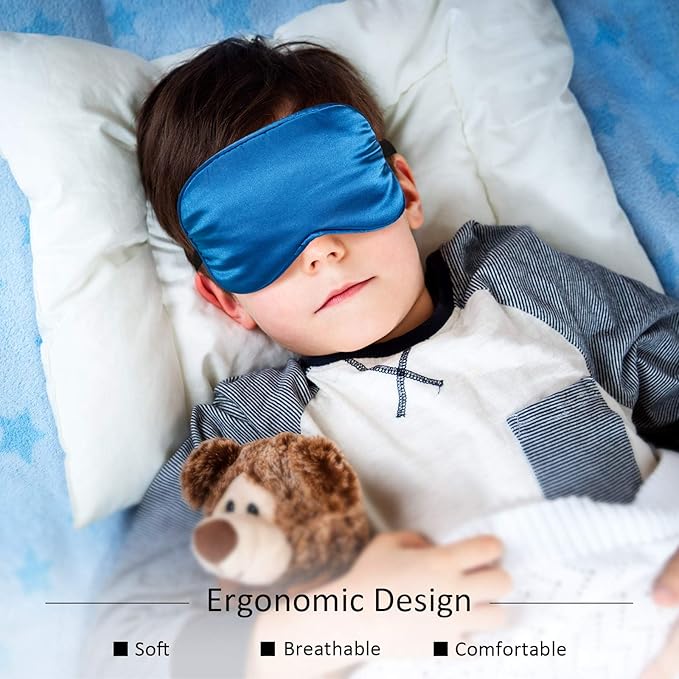 12 Pieces Silk Sleep Mask Pure Silk Sleep Eye Mask with Adjustable Strap Soft and Smooth Eye Cover for Sleeping Blocking Out Lights Men and Women