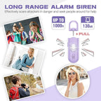 Personal Safety Alarm Keychain for Women 2PCS -130 dB Loud Siren with SOS Strobe Light, Flashlight, Double Speakers, Safe Defense Key Chain for Girls Kids Elders Emergency Call
