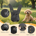 Inspack Dog Backpack Carrier/Cat Carrier, Adjustable Pet Front Carriers Travel Bag for Puppy Medium Dogs, Legs Out, Soft Ventilated Doggie Chest Carry Backpacks for Hiking/Camping, 10-16 lbs, Black