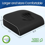 SweetSlubr Seat Cushion for Tailbone Pain Relief, Office Chair Cushion, Memory Foam Large Chair Cushion with Non-Slip Cover for Soft Support at Office Chair, Car Seat, Airplane Black/2X-Large