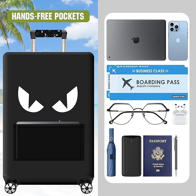 bvya Luggage Suitcase Covers for Luggage, Elastic Luggage Cover Protector Scratch Resistant Travel Essentials Suitcase Cover Fits 18 inch Luggage with Luggage Handle Cover and Luggage Tag