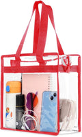 Hoiny Clear Bag for Stadium Events Approved, 12x6x12 Large Transparent Tote Bag with Zipper for Gym Concert Sports Festivals