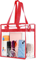 Hoiny Clear Bag for Stadium Events Approved, 12x6x12 Large Transparent Tote Bag with Zipper for Gym Concert Sports Festivals
