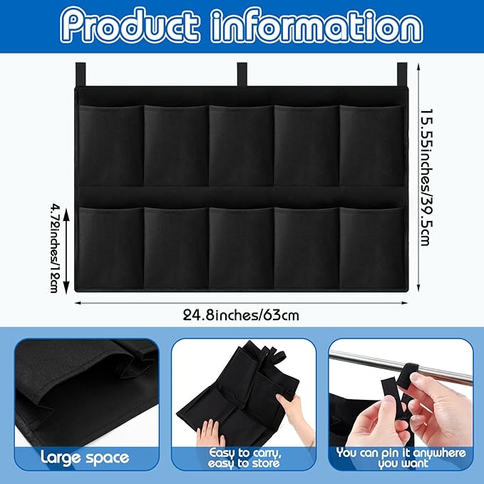 Huhumy End of Bed Shoe Bag Multi Functional Travel Shoe Bags Large Capacity Organizer Shoe Storage Bag for Outdoor Women Men(Black)
