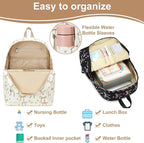 LOIDOU Backpack for Girls School Backpacks Bookbags for Elementary Middle School Women Laptop Backpacks (Bow Tie Brown, L-17)