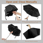 Compact Small Umbrellas for Rain&Sun, Cute Design Duck Head Umbrella for Girls Gifts, 8 Ribs Folding Umbrella with Wooden Handle