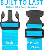 BILIONE 8 Pcs Luggage Straps, 79" Long Belts Keep Suitcase Secure While Traveling, TSA Approved Add a Bag Premium Accessory for Travel Bag Closure (4Pcs Blue + 4Pcs Green)