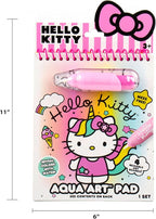 Hello Kitty Aqua Art Pad, 4 Art Pages, On The Go Reusable Water-Reveal Activity Pad, Mess Free Arts and Crafts, Paint with Water Brush Set, Kids Toys, Sanrio Stuff, Hello Kitty Craft Kits for Kids 3+