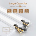 Delamu Cord Hider Wall, 85in Cord Covers for 3-4 Wires on Wall, Cable Hider Wire Hiders Wire Covers for TV Cords on Wall, Easy Mount Cable Cover Management Kit to Hide TV Wires, W1.18 H0.67in, White