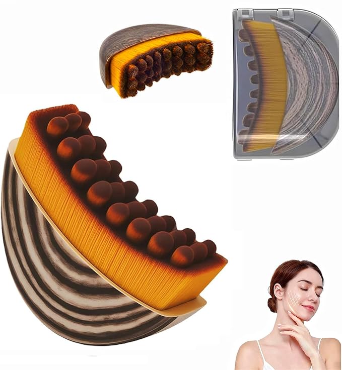 Lymphatic Contour Face Brush, Lymphatic Drainage Massager for Face, Reduce Puffiness and Enhance Skin Radiance,Ergonomically Designed to Fit The Skin Precisely and Relieve Fatigue with Travel Case