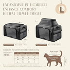 Top-Expandable Pet Carrier with Treat & Pet Window,18x13x9.5 Inch Southwest Frontier Airline Approved,Soft-Sided Dog Carrier for Small Dogs and Cats,Travel Cat Carrier with Locking Safety Zippers