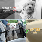 Dog Car Seat Foldable Dog Car Booster Seat Waterproof Breathable Oxford Travel Bag for Small to Medium Dogs, Puppies, and Pets-Pattern Grey-Upgrade