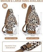 Capolo Sling Bag for Women Men Waterproof Crossbody Bags for Women Trendy Casual Fanny Pack with Convertible Shoulder Strap Chest Bag for Travel Hiking(Leopard, Large)