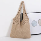 WantGor Crochet Bags, Beach Mesh Tote Bag Womens Shoulder Shopping Handbag Casual Travel Totes Bag Foldable Hobo Bags