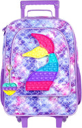 Kids Suitcases for Girls, Cute Mermaid luggage Rolling with Wheels, kids carry on luggage for Children Toddler Elementary - Purple