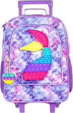 Kids Suitcases for Girls, Cute Mermaid luggage Rolling with Wheels, kids carry on luggage for Children Toddler Elementary - Purple