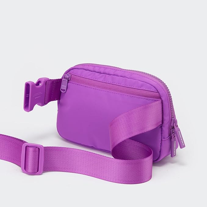 Pander Two Way Zipper Fanny Pack Nylon Everywhere Belt Bag for Women, Water Repellent Waist Packs, Crossbody Bags with Adjustable Strap (Violet).