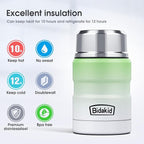 Insulated Food Jar Set – 25.4oz & 17oz Stainless Steel Containers with Folding Spoon and Carrying Bags – Leak-Proof, Keeps Food Hot or Cold for up to 12 Hours – Ideal for Work, School, Travel