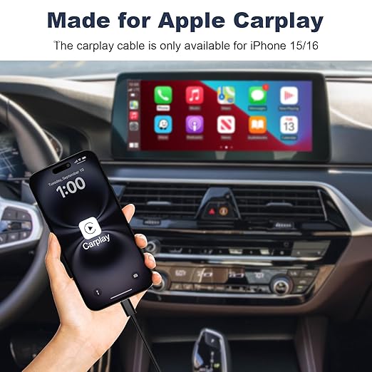 Cveael Car Carplay Cable for iPhone 17 16 15 Pro Max Air 16 15 Plus, 3FT USB A to USB C Cord for iPad 10th Gen Pro Air 5th 4th Mini 6th Gen, Car Charging Cable (Black)