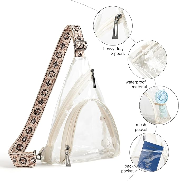 LATMAP 7L Sling Bag For Women Men Backpack Fanny Pack Crossbody Chest Travel Shoulder Belt Bags Purse Handbag PU Leather