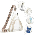 LATMAP 7L Sling Bag For Women Men Backpack Fanny Pack Crossbody Chest Travel Shoulder Belt Bags Purse Handbag PU Leather