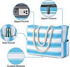 Becokan Beach Bags for Women Large Waterproof Beach Tote Bag Zipper Beach Bags Waterproof Sandproof Swim Pool Bag Large Tote
