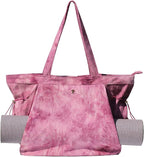 ESVAN Corduroy Yoga Tote Bag Gifts for Women Drawstring Yoga Mat Bag for Office Workout Travel Carryall Pilates Gym