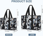 Becokan Large Tote Bag for Women Waterproof with 12 Pockets Top Zipper Closure Utility Teacher Nurse Bags for Work School