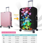 Travel Luggage Cover Suitcase Protector, Colorful Rainbow Paint Splatter Washable Elastic Stretchy Anti-scratch Travel Baggage Cover with Concealed Zipper for Wheeled Suitcase Fits 25-28 Inch Luggage