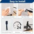 Abnii 50 PCS Hook and Loop Cable Ties, Under Desk Cable Management, Self Adhesive Cable Tidy Clips Straps, Sticky-Back Cord Organizer, Wire Organizer for TV PC Laptop Ethernet Desktop, Black