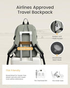 LOVEVOOK Laptop Backpack Women/Men with 40oz Cup Holder Buckle Strap, 15.6 Inch Tech-Ready Work Backpack, TSA-compliant for Travel & College with Versatile Mesh Pocket, Sage Green
