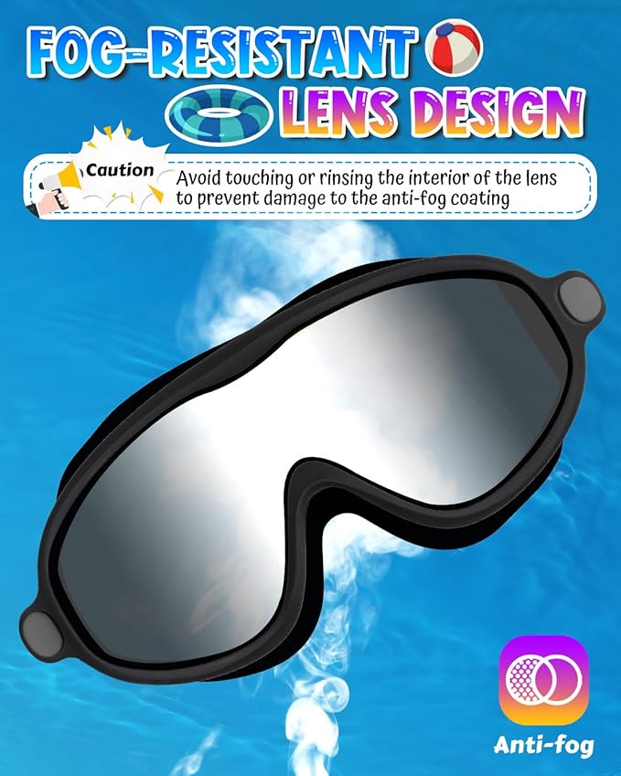 Swim Goggles 2 Pack, Wide View Anti Fog&UV Swimming Goggles for Audlt, No Leak Pool Beach Essentials for Men Women