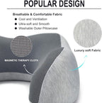 napfun Neck Pillow for Travel with Travel Pouch, Sleep Mask & Earplugs, Memory Foam Airplane Pillow for Headrest Sleep with Eyeshades, Plane Essentials with Eye Blindfold, Light Gray Kit
