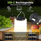 BOBKID LED Camping Lantern, Rechargeable Camping Light, 4 Modes Outdoor Flashlights Lanterns with 1000LM, Water Resistant Portable Emergency Camp Light for Hurricane Hiking Survival Kits - Black