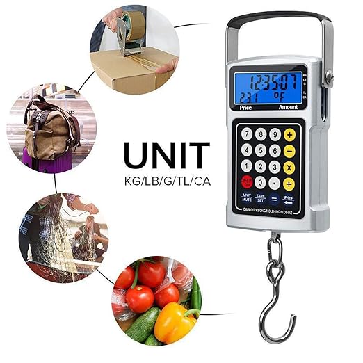 Hook Scale,Handheld Temp Display Clock - KG/G/LB Luggage Scale Hook,for Luggage Farm Market Fishing Travel Shopping Outdoor Hunting Men Women Fishermen