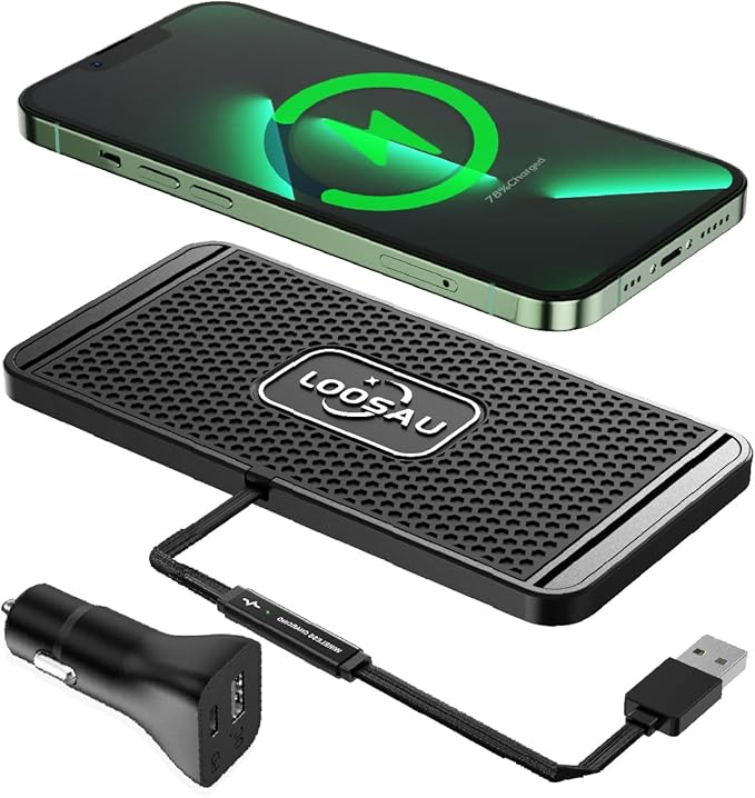 Wireless car Charger Charging pad 15w Non Slip FastCharger for car Wireless Phone Charger for Android for iPhone 11/12/13/14/15/16 /17 Pro Max Xs,Samsung Galaxy S20, S10+ Note 9，LG
