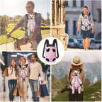 YUDODO Pet Dog Carrier Backpack Adjustable Dog Front Carrier, Legs Out Easy-Fit Dog Travel Backpack Carrier for Hiking Camping for Small Medium Dogs Cats and Rabbits (Small, Pink)