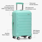 Traveler's Choice Pagosa Hardshell Expandable Luggage with Spinner Wheels, Mint, 2-Piece Set (22/26)