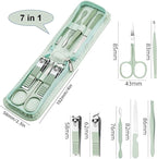 Manicure Set Nail Clippers Pedicure Kit -7 Pieces Stainless Steel Travel Nail Kit, Travel Essentials Purse Essentials Professional Grooming Kits, Manicure Kit with Zipper Portable Pack