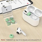 3 Pairs Replacement Ear Tips for AirPods Pro 1st & 2nd Generation with Noise Reduction Hole, Silicone Ear Tips for AirPods Pro with Portable Storage Box and Fits in Charging Case(Medium, Mint Green)