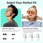 Ear Plugs for Sleeping Noise Cancelling, 50dB Soft Earplugs for Concert, Reusable Ear Plugs for Noise Reduction with Case & 8 Eartips, for Sleeping, Concert, Working, Studying, Traveling (Black)