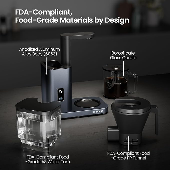 Kismile SCA-Certified 8 Cup Drip Coffee Maker, Pour Over Coffee Machine with 3s Instant Heat 197–205℉, Adjustable Flow Control, Removable Water Tank, Deep Cold Brew & 40 Min Keep Warm (Blue)