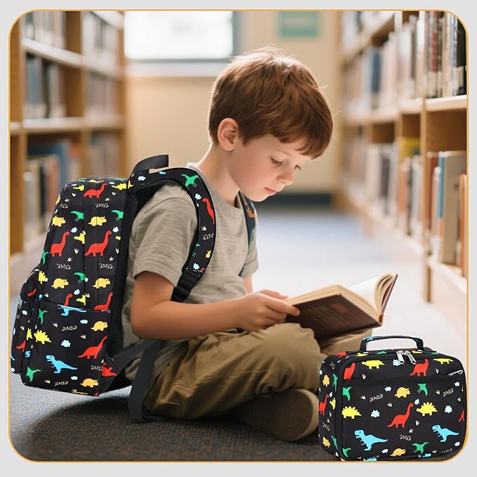 CAMTOP Preschool Backpack for Kids Boys Girls Toddler Backpack Kindergarten School Bookbags for Age 3-8 (Colorful Dinosaur)