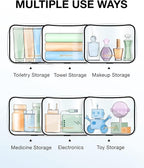 BAGSMART Clear Toiletry Bag, 3 Pack TSA Approved Travel Toiletry bag Carry on Travel Accessories Bag Airport Airline Quart Size Bags Water Repellent Makeup Cosmetic Bag for Women (Nude Pink-3pcs)