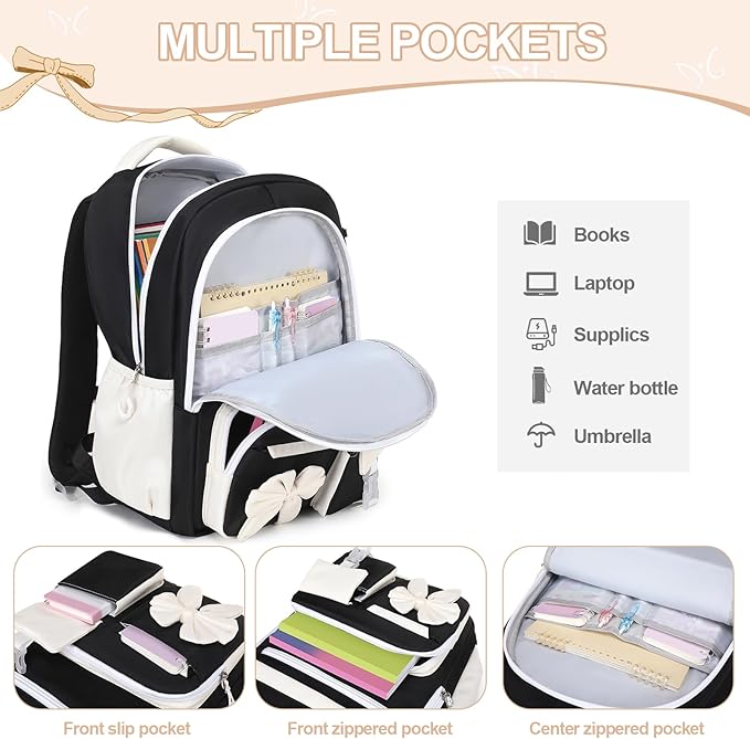 DIGOBAY Backpack for Girls, 3PCS Girls Backpack for School with Lunch Bag Pencil Case, Cute Kids Teens Bookbag for Kindergarten Elementary Preschool Middle School