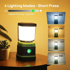 Consciot LED Battery Powered Camping Lantern, 1000LM, 4 Light Modes, IPX4 Waterproof Portable Tent Flashlight for Power Outages, Emergency, Hurricane, Hiking, Light Green, 2-Pack