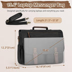 RAINSMORE Messenger Bag for Men 15.6-17.3 Inch Laptop Bag Water-resistant Canvas Briefcase Computer Satchel for Work College